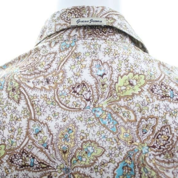 GUESS PAISLEY BUTTON DOWN SHIRT SIZE M - Picture 2 of 6
